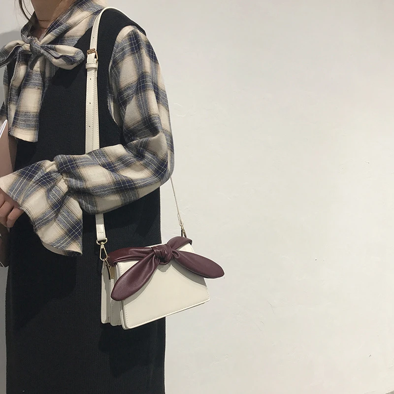 Youda бант украшение Женская сумка мессенджер PU материал откидная крышка сумки на плечо хранение мобильных