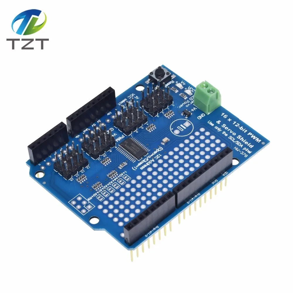 TZT teng двигатель/шаговый/сервопривод/робот щит для Arduino I2C v2 комплект w/Драйвер PWM