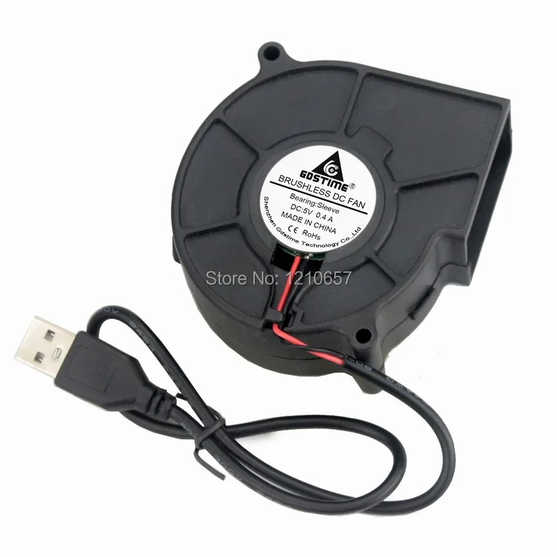 1 шт. Gdstime DC 5 в USB 75 мм 75x30 Бесщеточный охлаждения центробежный вентилятор|centrifugal