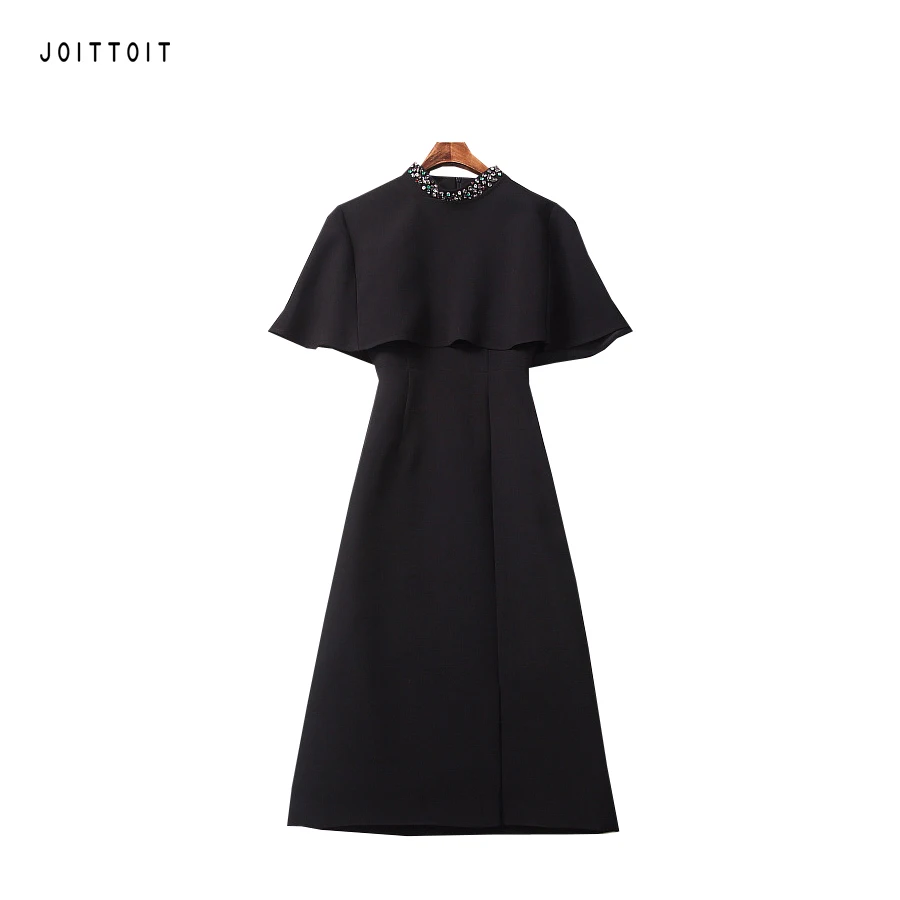 Women Party Pencil Dress Office Ladies Beading Stand Collar Red Pink Black Short Sleeve Sexy Split Slim Ruffles | Женская одежда