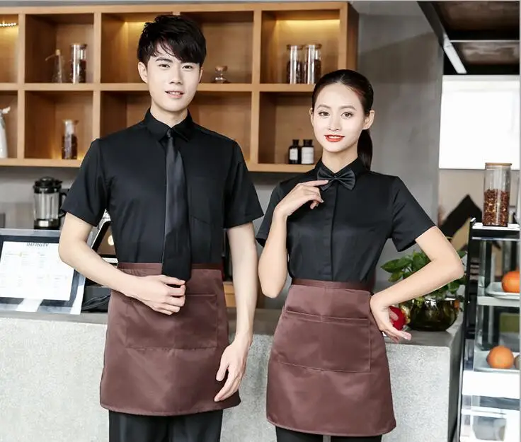 Горячий горшок официанта униформа Рабочая одежда с короткими рукавами Кофе