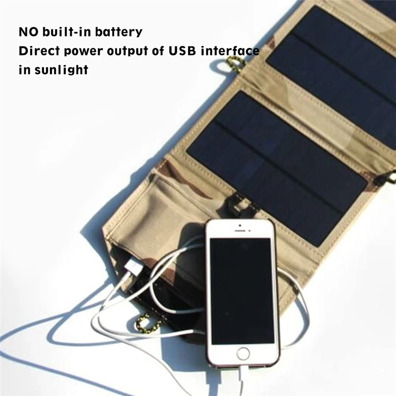 Портативный складной 7 Вт солнечная панель 5 в USB выход портативный складной внешний аккумулятор Солнечное зарядное устройство для наружного смартфона Солнечный внешний аккумулятор