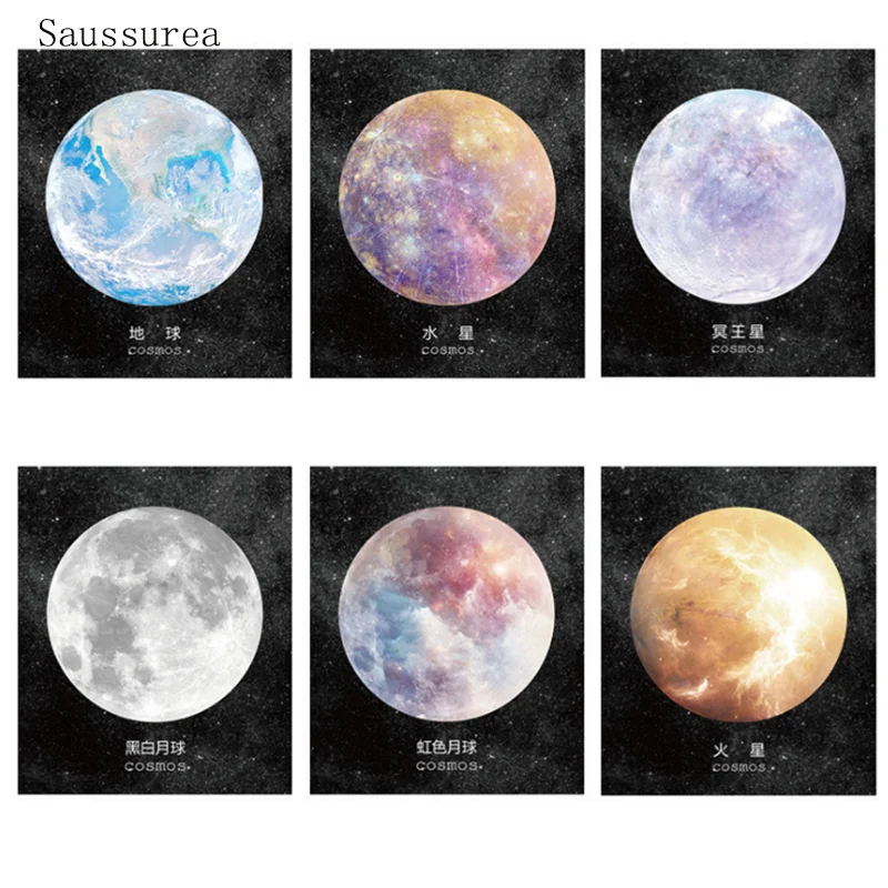 

Cute Memo Pad Planet Series Sticky Notes Planner Stickers DIY Scrapbook Diary Notepad Office School Supplies Stationery