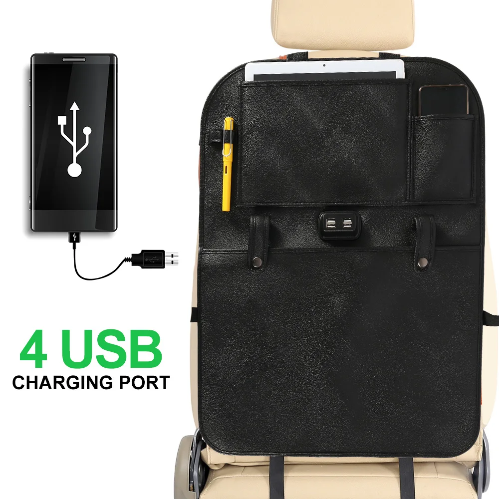 ODOMY 2 шт. USB Универсальная автомобильная сумка для хранения на спинку сиденья из