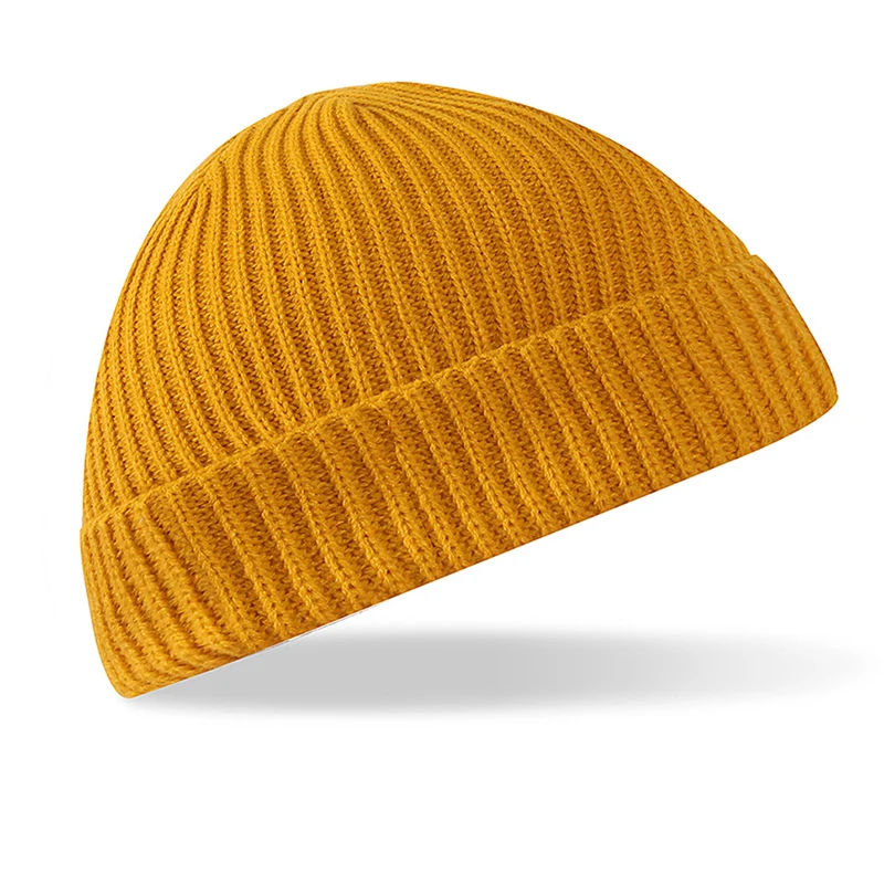 Winter Adult Men Knitted Beanie Casual Short Hat Mens Cap Cotton Beanies Skullies Retro Hip Hop Hat Fashion Warm Caps Women