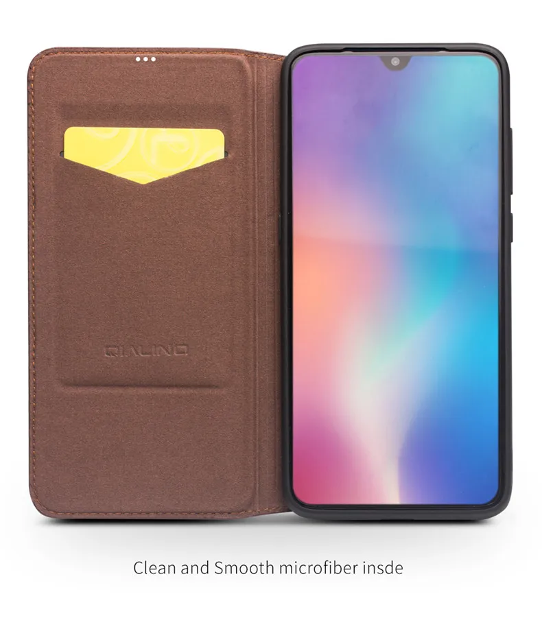 QIALINO Чехол-книжка из натуральной кожи с отделением для карт для Xiaomi mi 9, модный винтажный Чехол для телефона с полной защитой для Xiao mi 9 6,39 дюймов