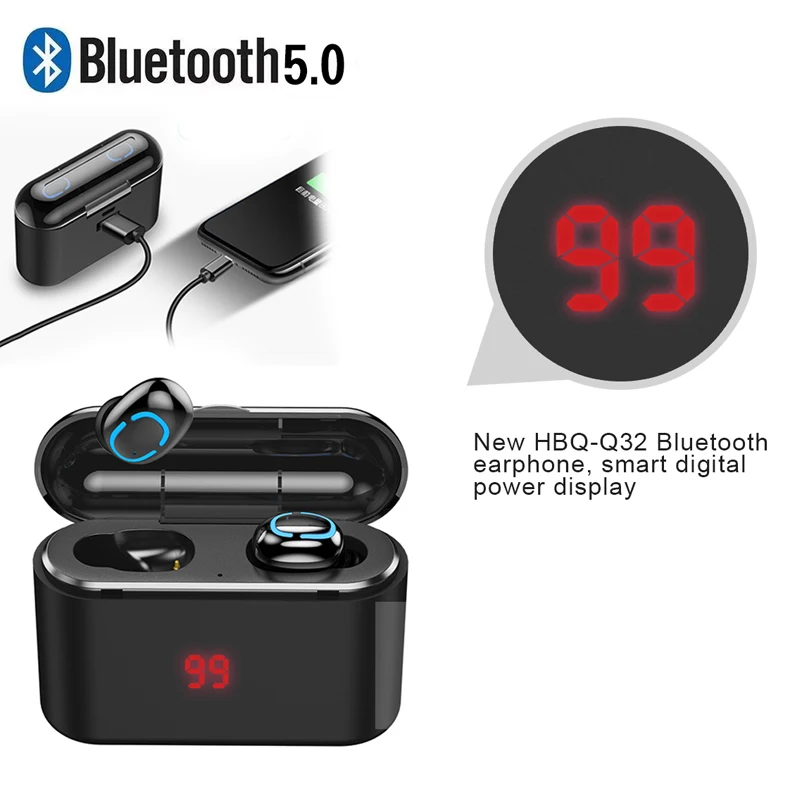 Bluetooth наушники 5 0 беспроводные гарнитура спортивные стерео с микрофоном зарядная