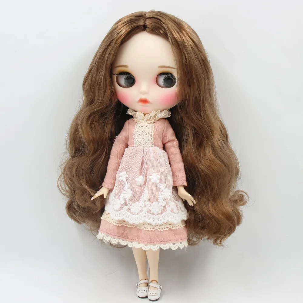 Ледяная кукла DBS Blyth 1/6 bjd белая кожа для суставов тела коричневые волосы матовое