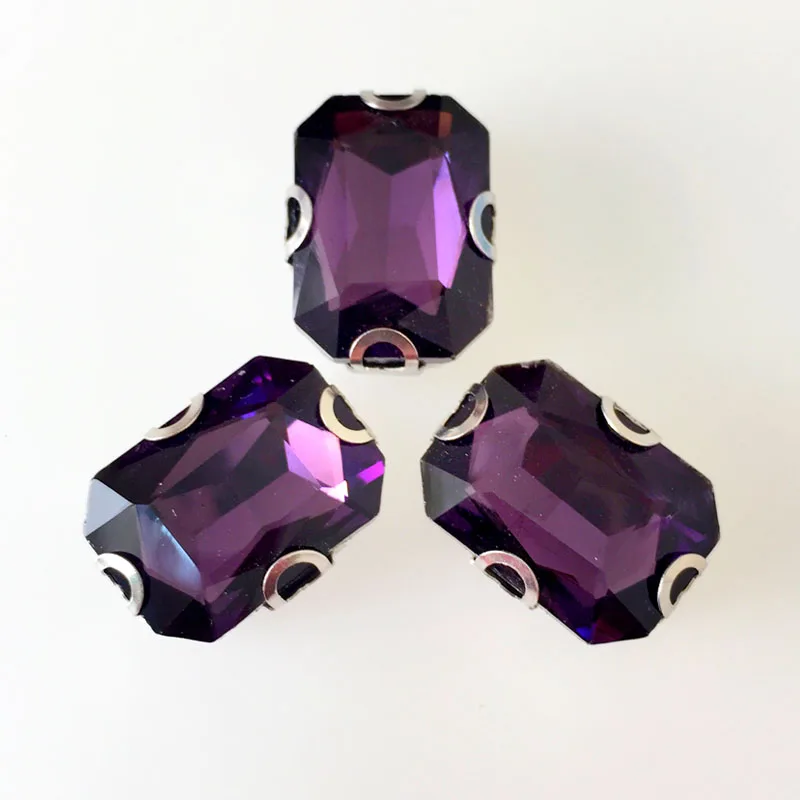 Темно фиолетовая прямоугольная стеклянная Скоба высшего качества с D образным