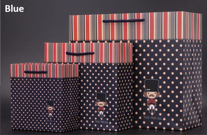 20 штук в упаковке подарочный бумажный пакет горошек с ручкой для одежды обувь