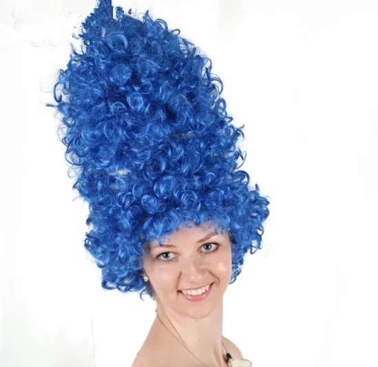 Вечерние парики Marge Simpson для косплея вечерние из синтетических волос с единорогом