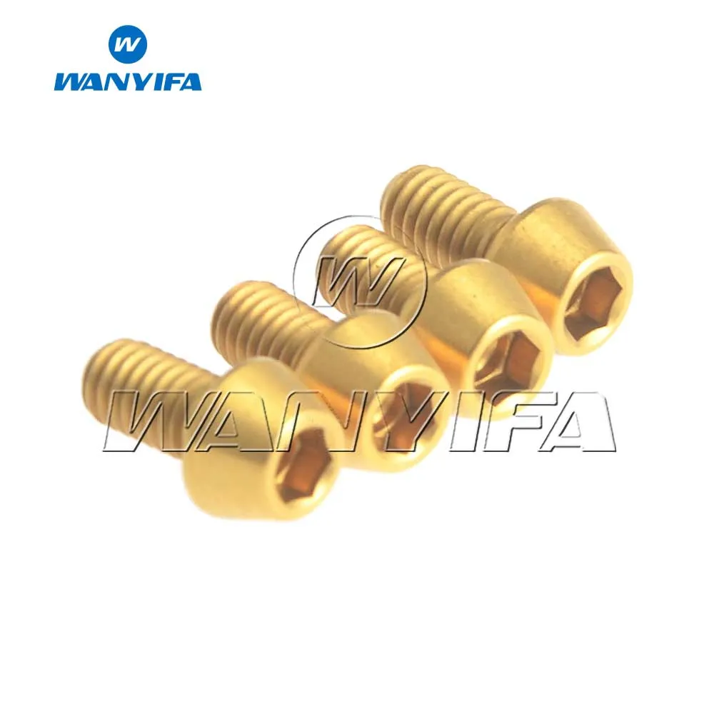 Wanyifa 4 шт. Титановые Болты Винты M4x8mm конические болты для велосипеда Детали руля