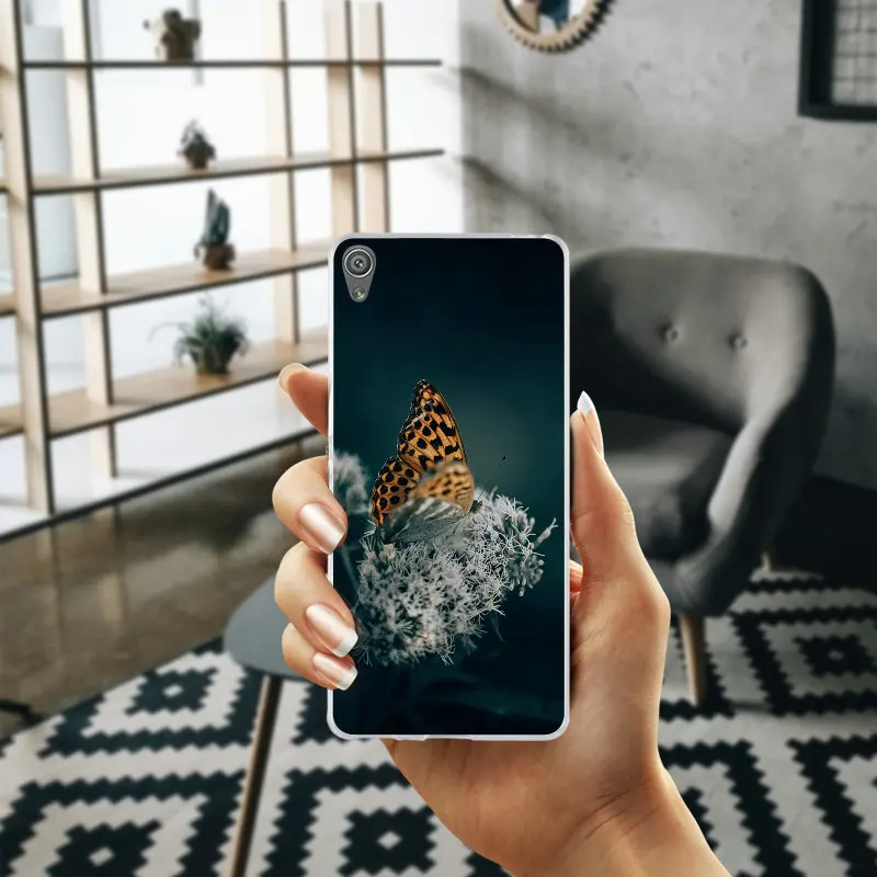 Красивые бабочки Мягкие аксессуары чехол TPU для телефона Sony Xperia E3 E5 T3 M2 M4 M5 XA XZ Z Z1 Z2
