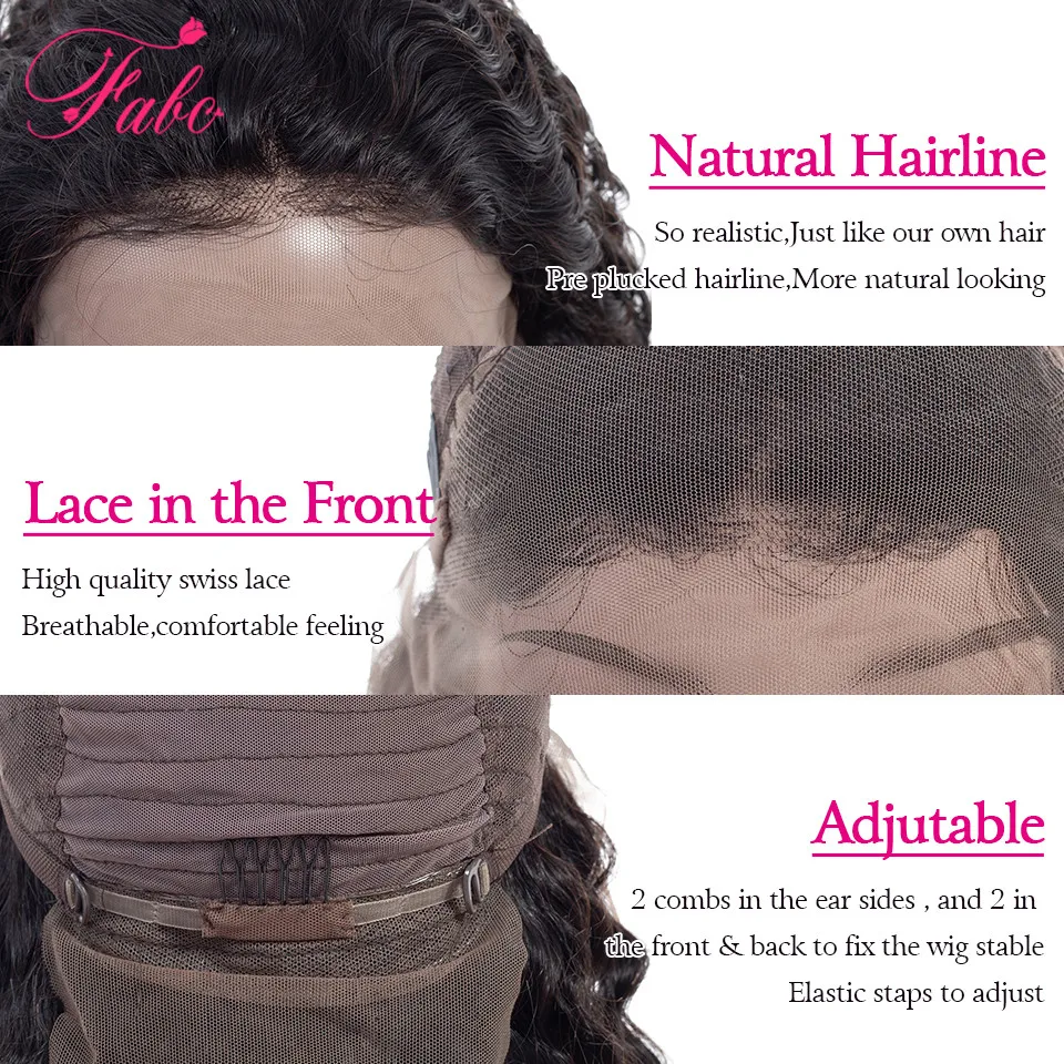 Fabc Hair Brazilian Water Wave Lace Front Human Hair Wigs Glueless Lace Front Wigs With Baby Hair Pre Plucked Remy Hair