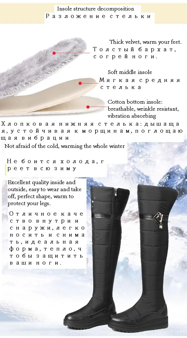 CDAXILAN/Новое поступление, зимние сапоги женские сапоги выше колена из натуральной кожи теплые плюшевые сапоги на молнии, туфли на Средних Каблуках