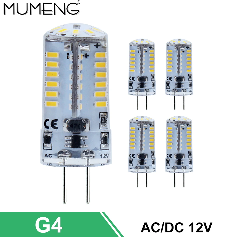 Mumeng G4 светодиодный лампочка 3 5 Вт 4 SMD3014 светильник AC/DC 12 В энергосберегающая
