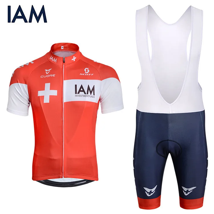 2015IAM Team red Cycling Jersey Short sleeve cycling clothes ropa ciclismo MTB 2015 high quality Bike Jersey+cycling tight | Спорт и
