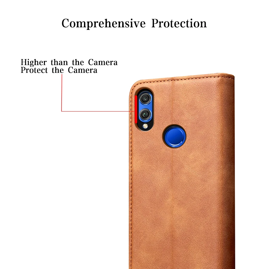 Магнитный флип чехол для Huawei Honor 8x 7a 10 V20 P Роскошный Ретро кожаный кошелек с