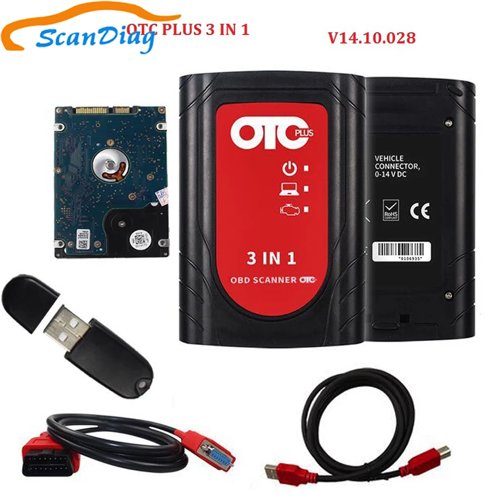 Профессиональный GTS TIS3 IT3 V14.10.028 Global Techstream OTC Plus 3 в 1 OBD сканер OTC|Кабели и коннекторы
