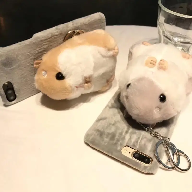 Чехол хомяк для huawei P20 Lite P20 Pro P30 lite P30 PCute теплый пушистый чехол для телефона для P10 plus плюшевая кукла игрушка Рождество