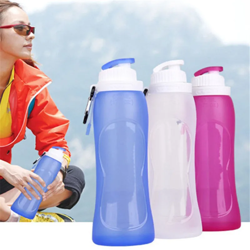 Новые креативные силиконовые бутылки для воды Botella спорта на открытом воздухе