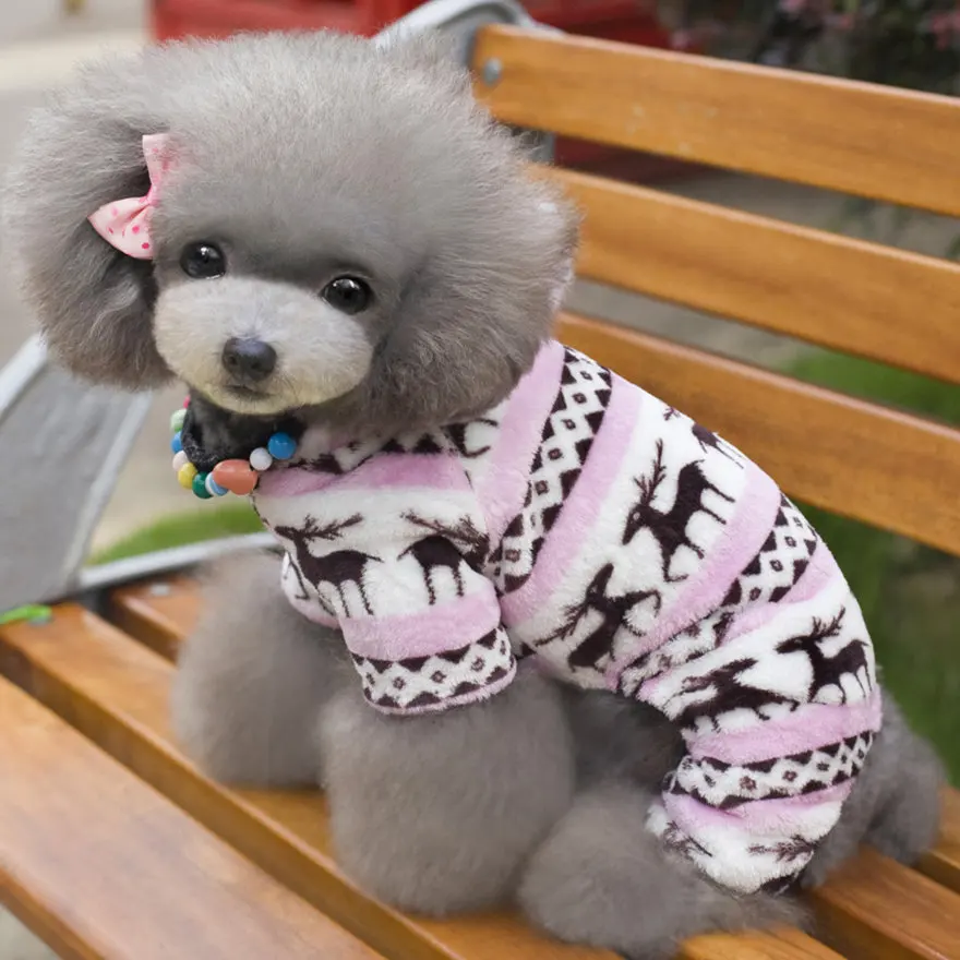 Pink Зимняя одежда для собак, теплая одежда для собак, Комбинезоны для маленьких собак, мягкая Пижама для собак, забавные костюмы для домашних животных, одежда для чихуахуа, 1ay30 - Цвет: Pink