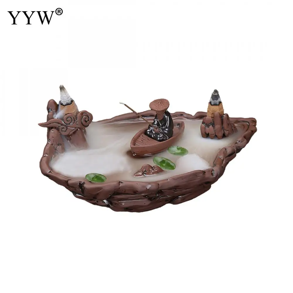 

Ceramic Incense Sticks Burner Holder Backflow Incense Stick Cone Holder Censer Oud Incenso Aroma Burner White Smoke Aromatherapy