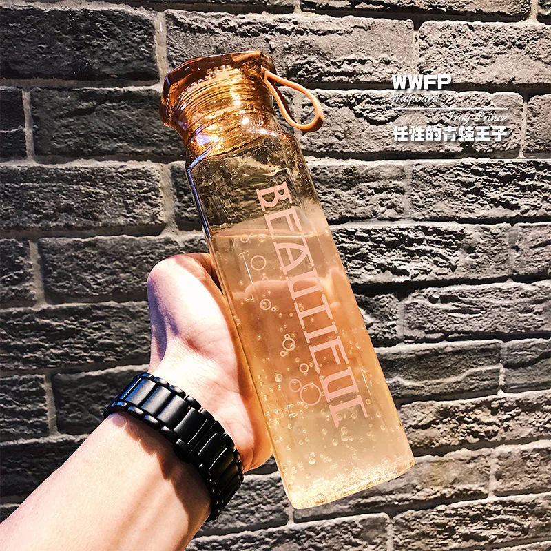 550ml Coffee Soffe 350 мл 550 мл Bpa пластиковая бутылка для воды МОЯ Прозрачная портативная дорожная походная Спортивная бутылка для воды на открытом воздухе - Цвет: 550ml Coffee