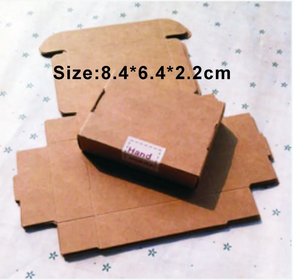 

Size 8.4*6.4*2.2cm Wholesale 1000PCS/LOT Kraft Paper Box Free Print 1 Color LOGO Paper Gift Box