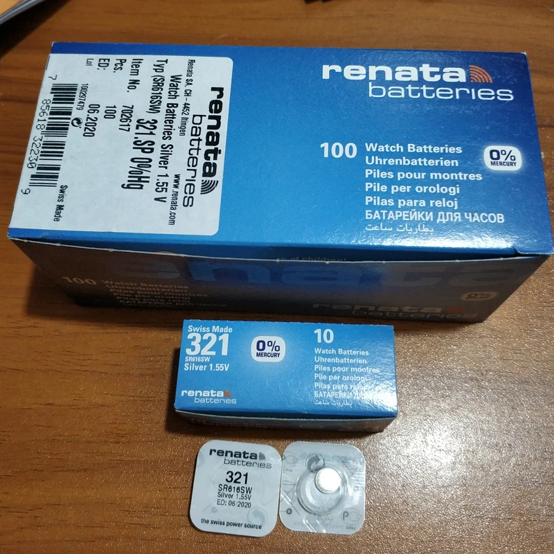 Аккумулятор для часов 20xrenata с оксидом серебра 321 SR616SW 616 1 55 в 100% оригинальный бренд