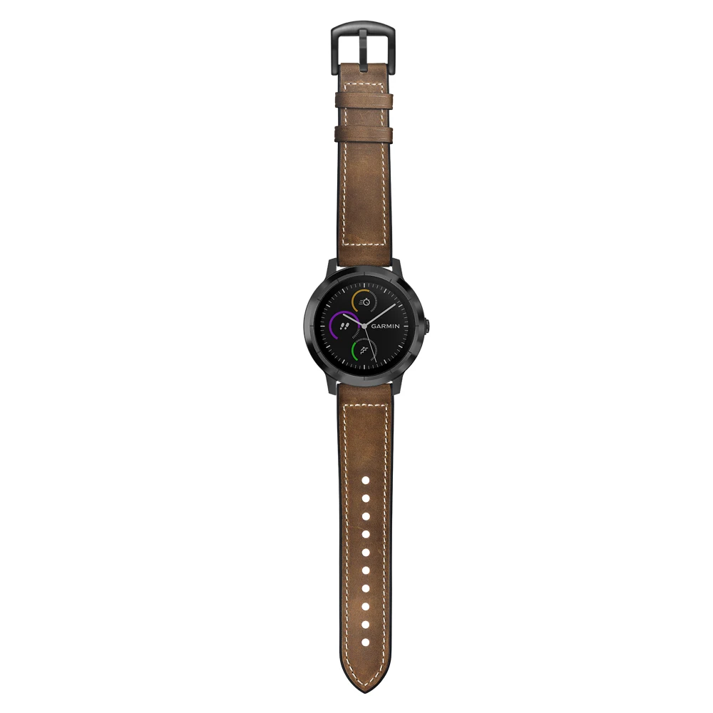 Быстро заменяемый кожаный силиконовый браслет для Garmin vivoactive 3 music Venu Forerunner 245 645