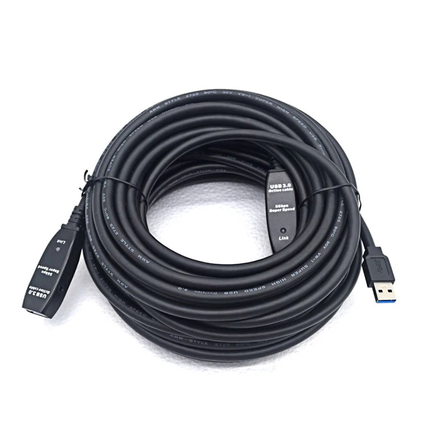Активный ретранслятор USB 3,0 кабель-удлинитель встроенный IC чипсет кабель-удлинитель для мужчин и женщин высокоскоростной 5 Гбит/с 5 10 15 20 25 30 м