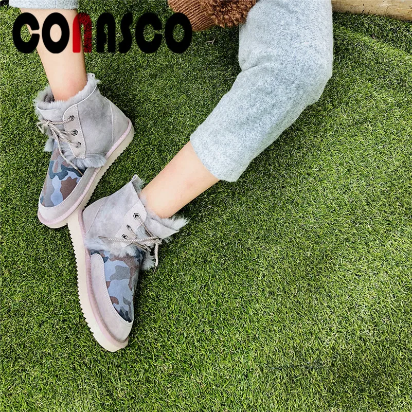 CONASCO/женские ботильоны наивысшего качества теплые зимние ботинки на меху удобные