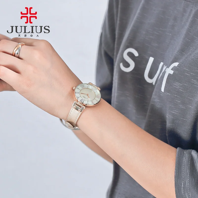 Новинка 2017 года женские серебряные часы Julius кварцевые из нержавеющей стали