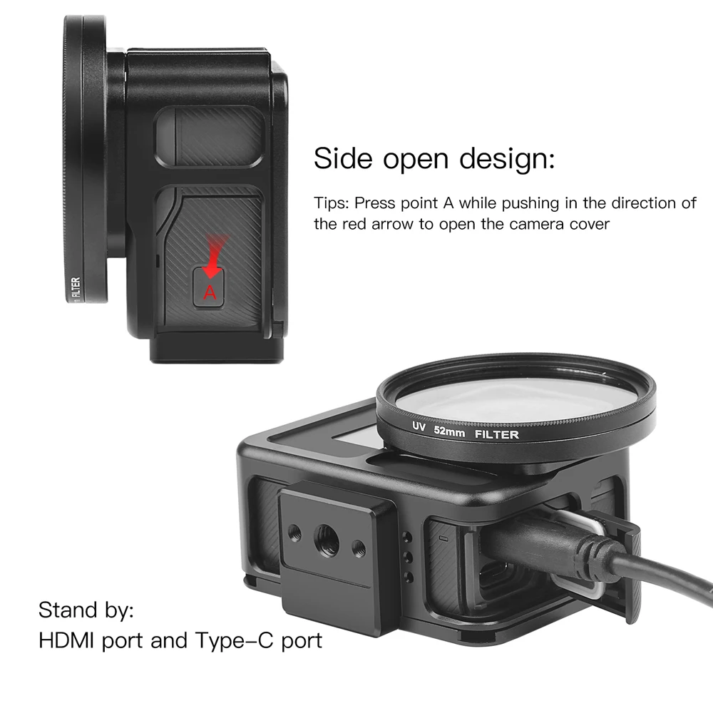 Алюминиевые аксессуары 60 г защитный чехол для камеры GoPro Hero7 6 5 с 52 мм