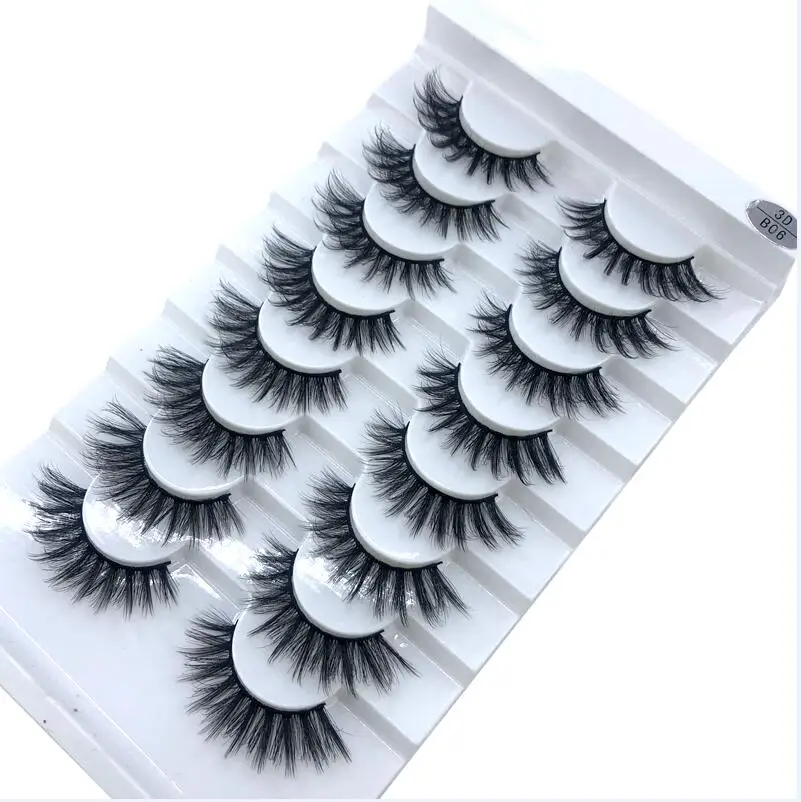 8 PAIRS B06 Hbzgtlad 2/5 пар натуральные накладные ресницы длинный макияж 3d норковые ресницы, наращивание ресниц норковые ресницы для красоты 03 - Цвет: 8 PAIRS B06