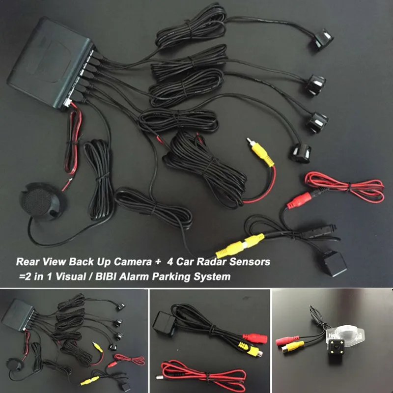 Автомобильные парковочные радар-датчики + Автомобильная камера заднего вида = 2 в