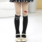 Бархатные колготки pudcoco для девочек, 6 видов, с принтом кота, Луны, кролика, Стрейчевые облегающие брюки для маленьких девочек, детские строгие чулки