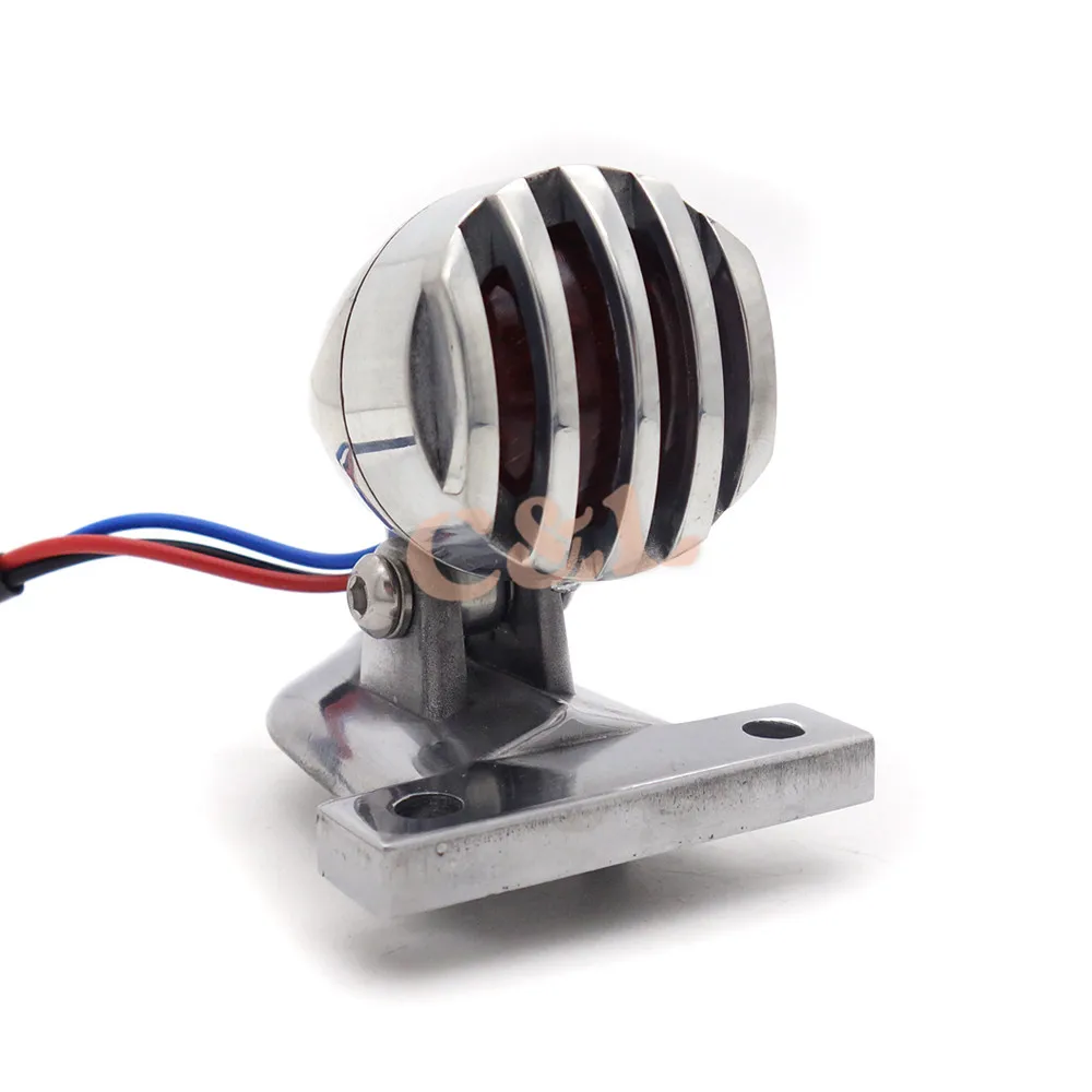 Хромированный полированный Ретро Металлический гриль задний тормоз подсветка