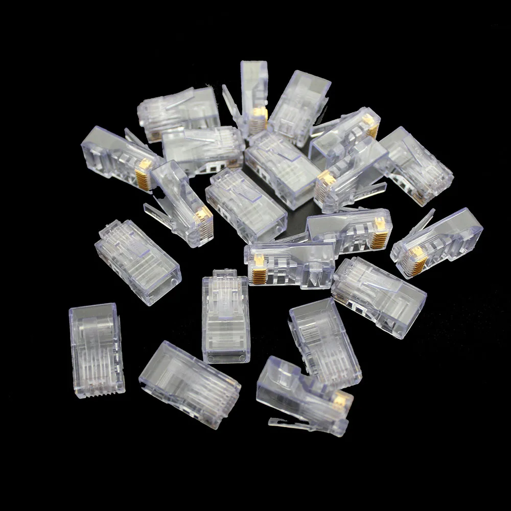 Оптовая продажа 100 шт. RJ45 RJ 45 CAT6 8P8C модульный сетевой разъем Ethernet кабель локальной