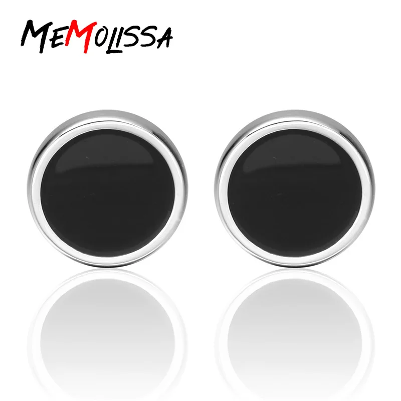 

MeMolissa 3 Pairs Classic shirt cufflinks for mens Brand cuff buttons Black Enamel Round Cuff links High Quality Wedding abotoad