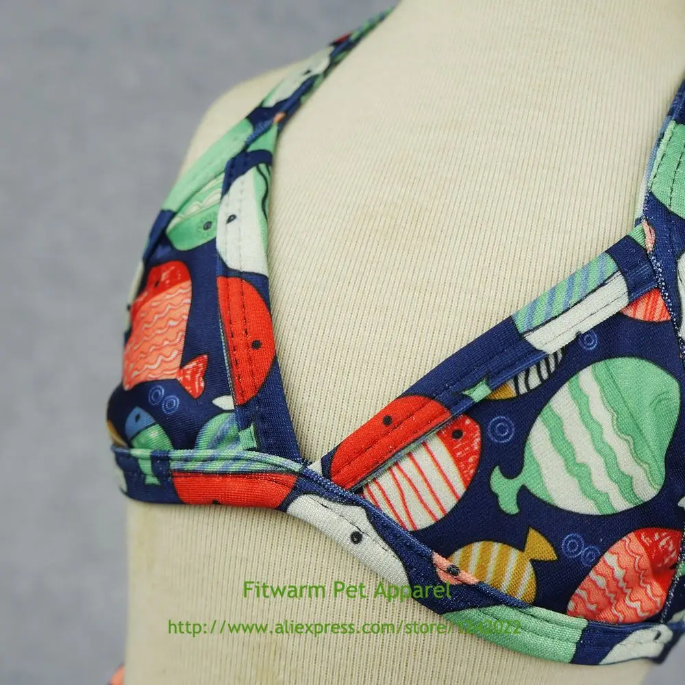 Fitwarm рыбы собака бикини купальное платье купальный костюм летняя одежда
