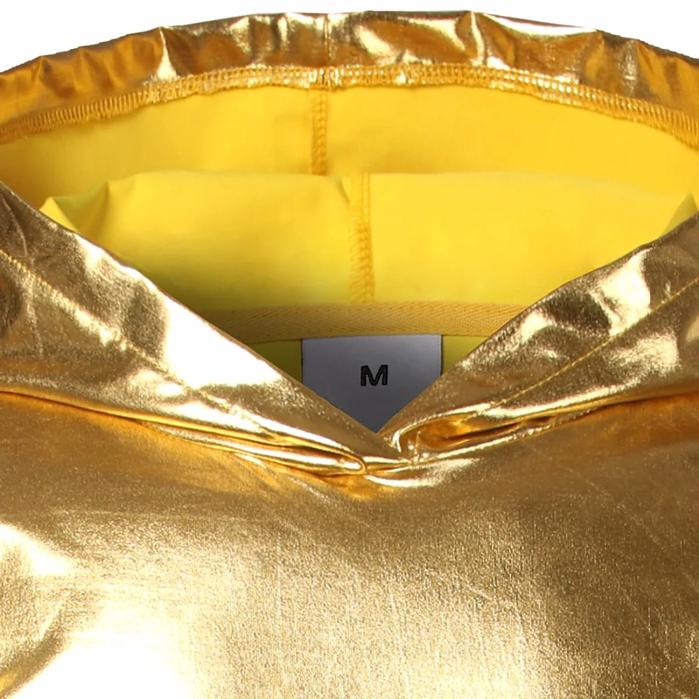 Мужские Hipster Щепка Metallic худи футболки 2019 модная обувь для ночного клуба на