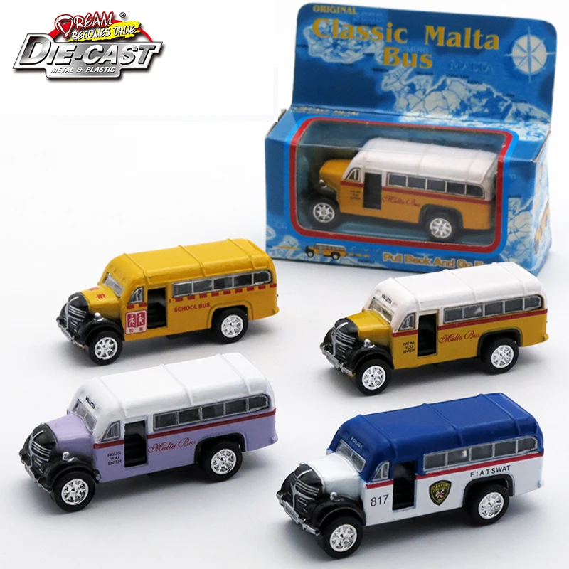 Литой классический мини автобус Мальты масштаб 1/64 детские игрушки металлический