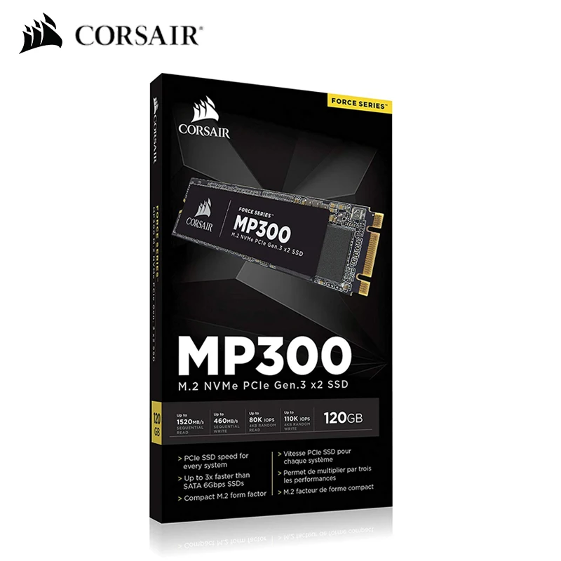 Ноутбук CORSAIR FORCE Series MP300 SSD 120 ГБ 240 m.2 2280 NVMe PCIe Gen3 x2 M.2 480 960 твердотельный накопитель