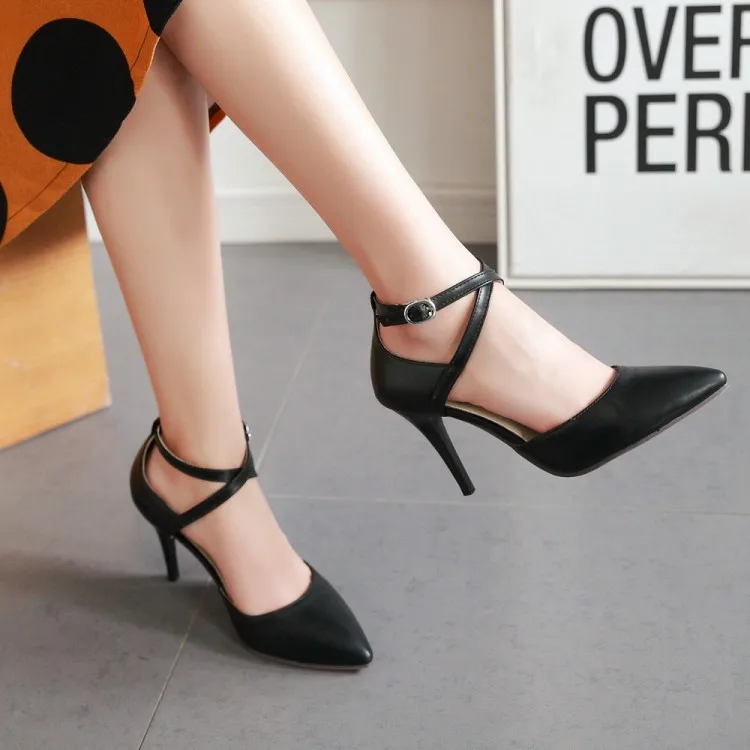 Женские туфли лодочки на высоком каблуке тонкие с острым закрытым носком и