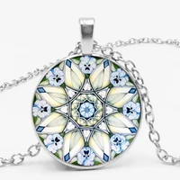 hotnew flower of life necklace om yoga chakra pendant mandala necklace fashion glass dome s jewelry