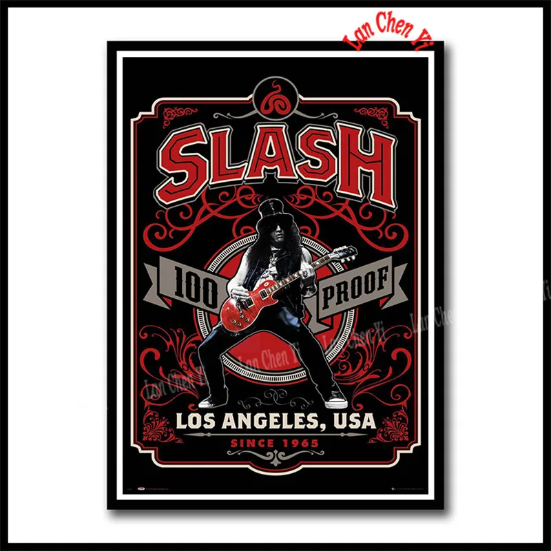 Серебристый Guns n' Roses жесткая Рок Музыкальная Группа Slash плакат белая бумага с покрытием плакаты отличные фотографии на стену для подарка - Цвет: Серебристый