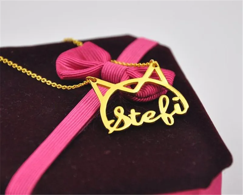 1 шт пользовательское имя минималистичный Кот персонализированное кулон