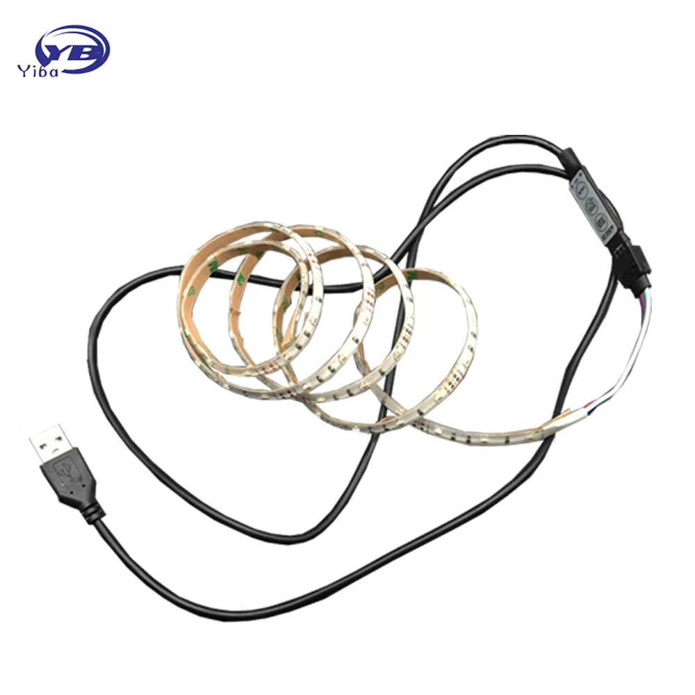 Светодиодная лента YB yiba с USB RGB SMD3528 комплект подсветки для ТВ и ПК режущий мини